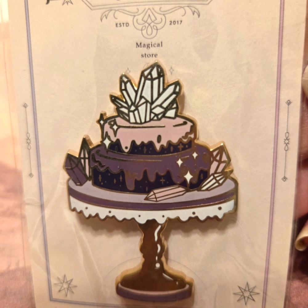 Crystal Double Cake Astral Galaxy Tea Party Enamel Pin